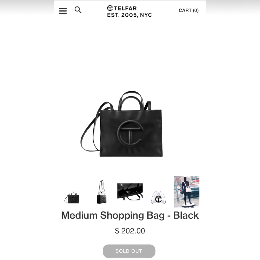 MEDIUM TELFAR BAG - BLACK - LIKE NEW 9.5/10